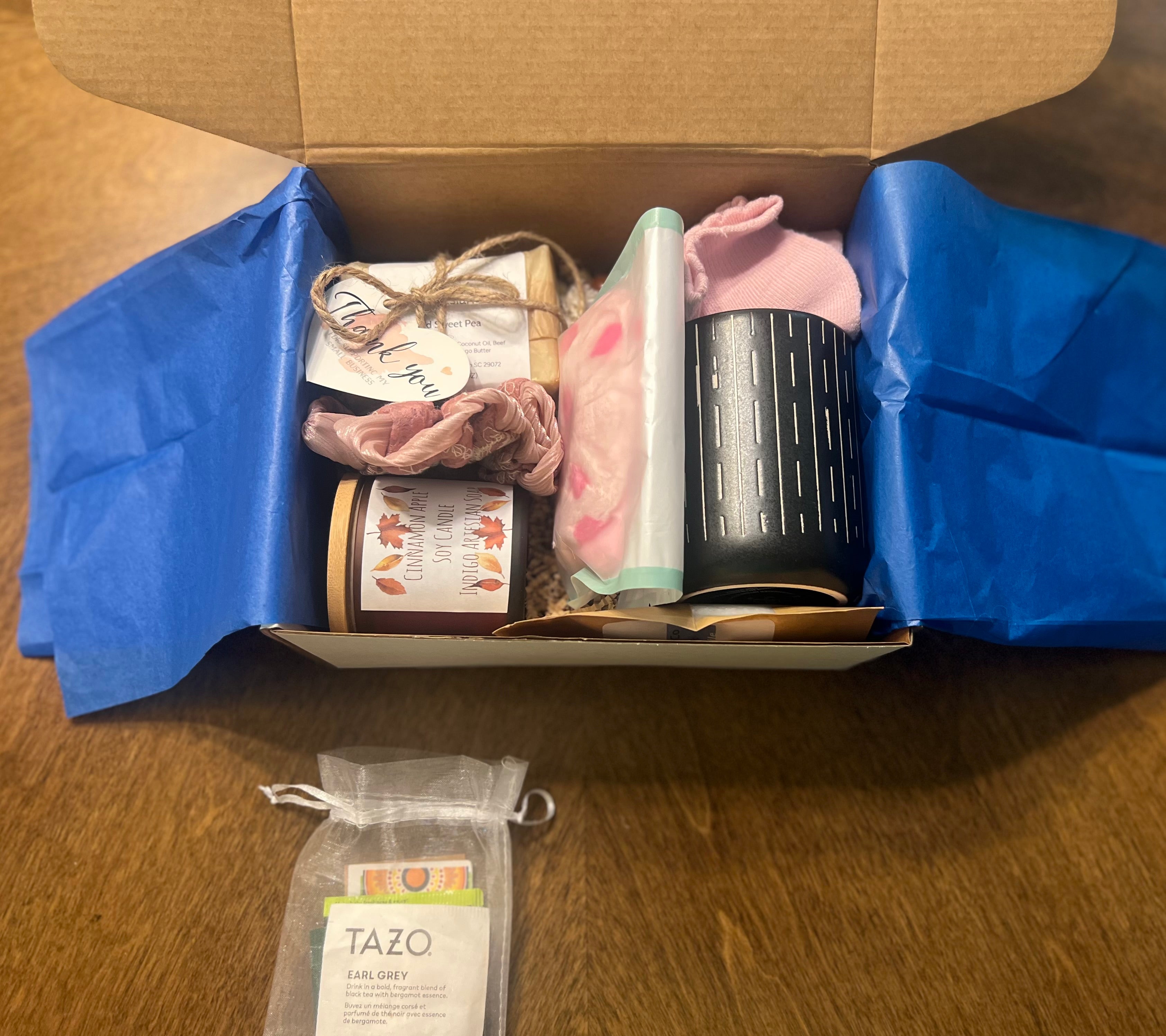 Cozy Night In Gift Box - all items laid out