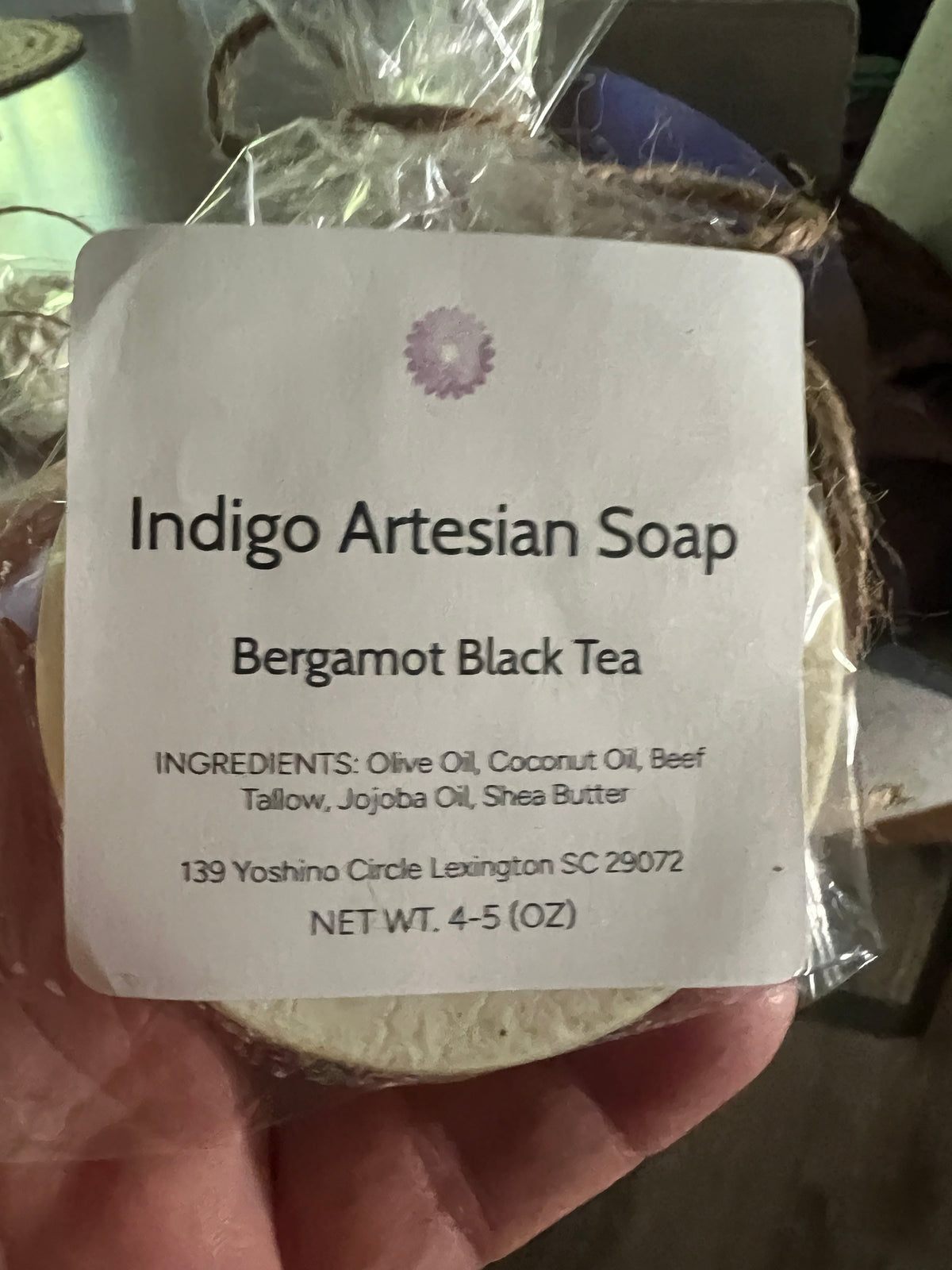Bergamot Black Tea Soap label